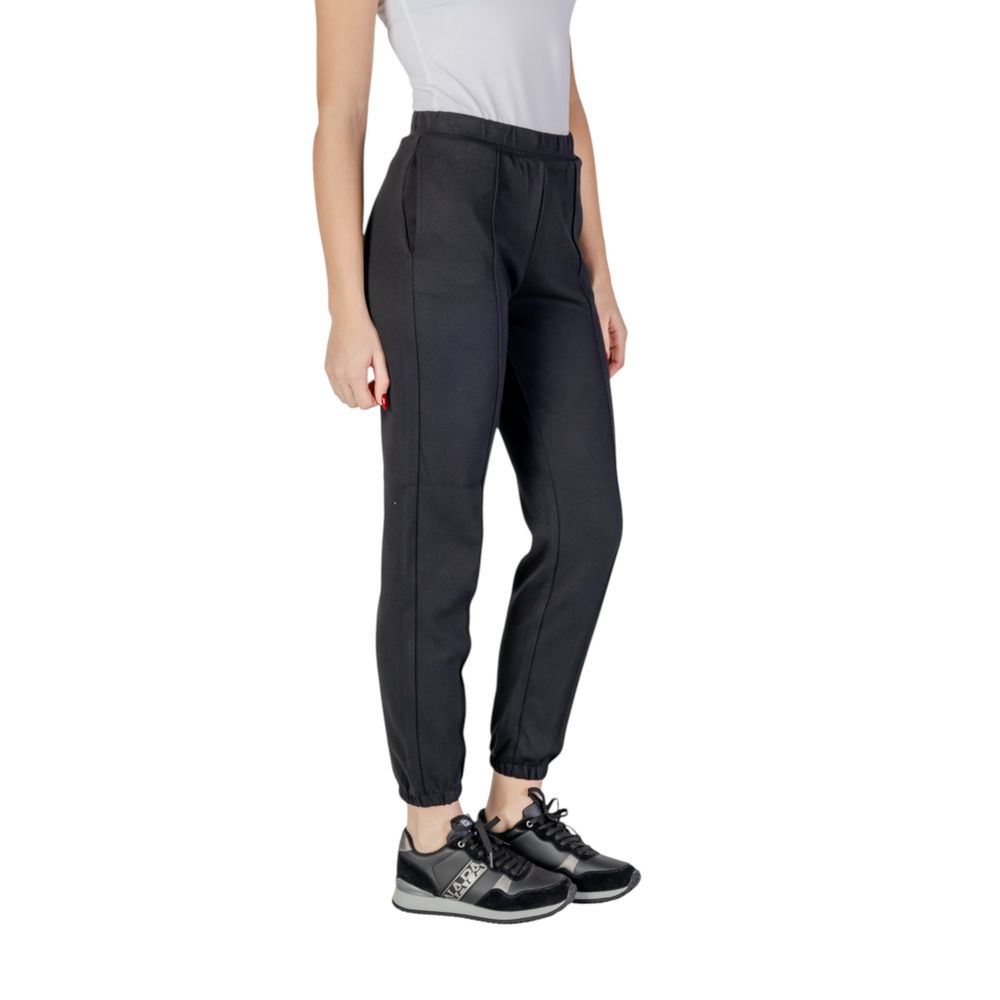 Black Polyester Joggers Workout Pant