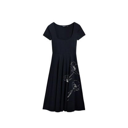Black Cotton Midi