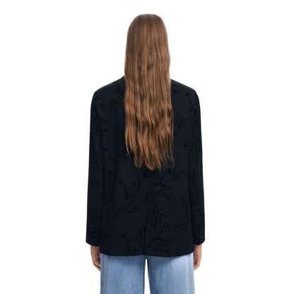Black Polyester Blazer