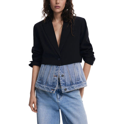 Black Cotton Blazer