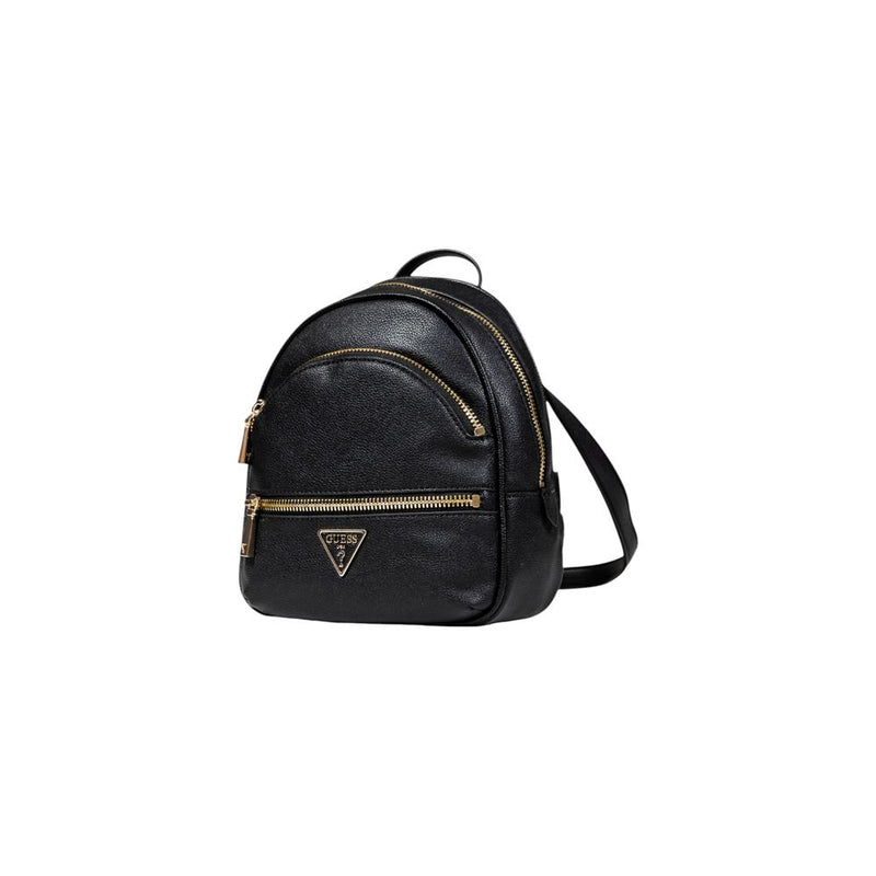 Black Artificial Leather Backpack