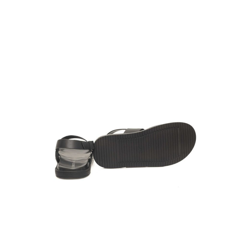 Black Leather Men Sandal