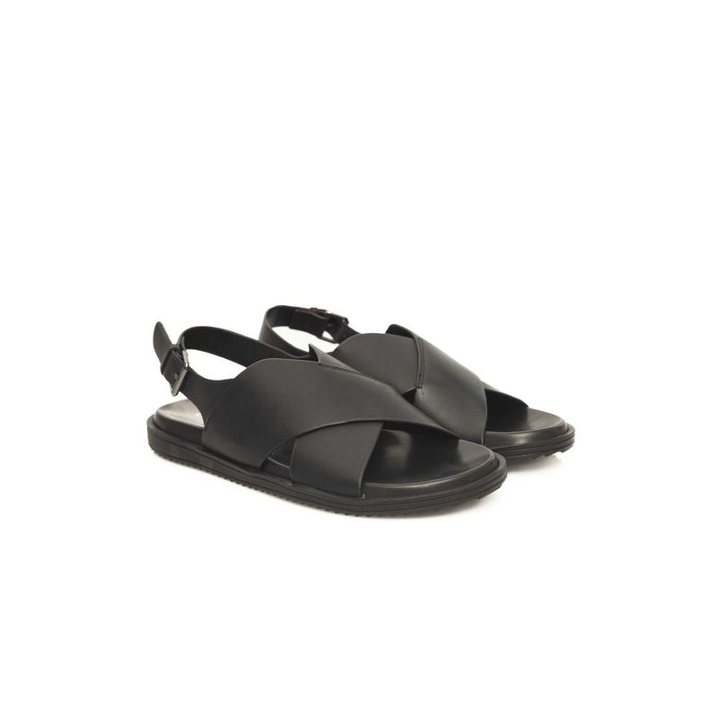 Black Cowhide Sandal