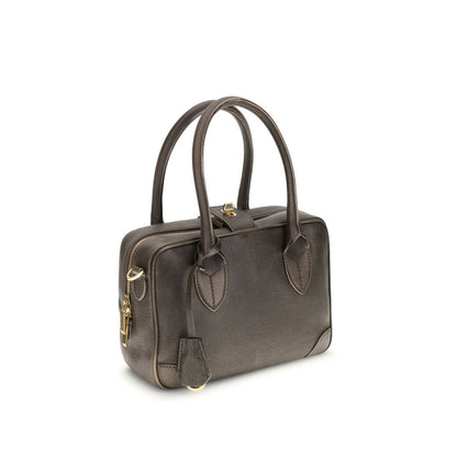 VITA BAG TREATED LEATHER BODY GOLD METAL