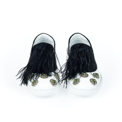 Black And White Bovine Leather Shoe
