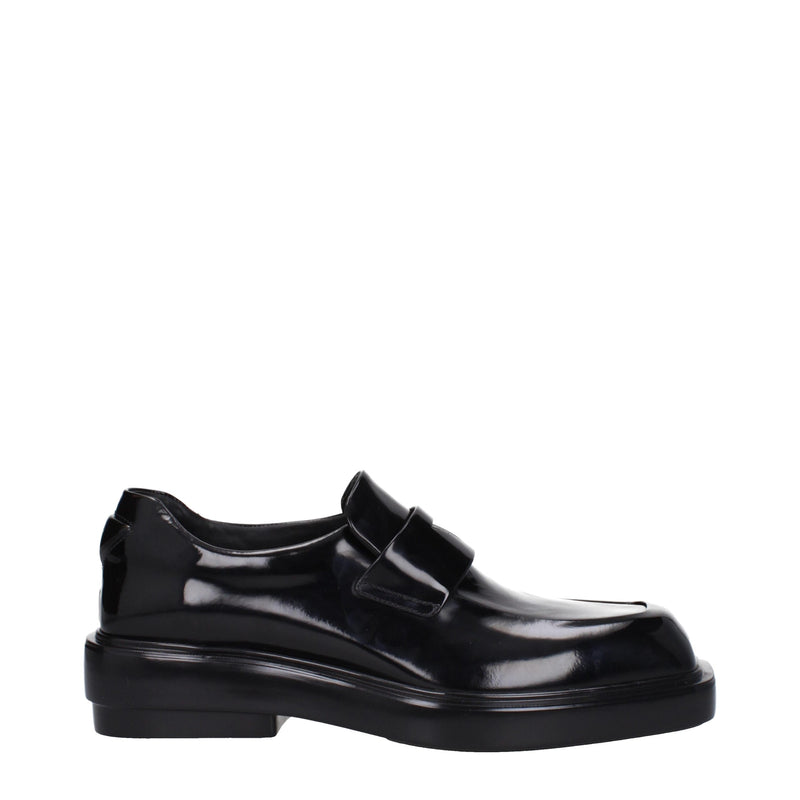 Black Leather Slip-On Loafers