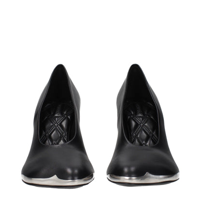 Black Leather High Heel Pumps