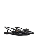 Black Leather Flat Sandals
