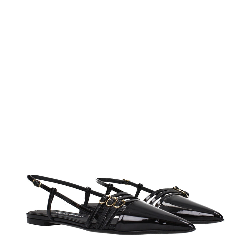 Black Leather Flat Sandals